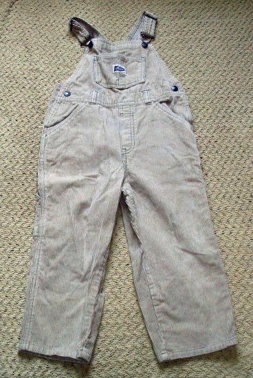 Boys Old Navy Corduroy Overalls 4T Khaki