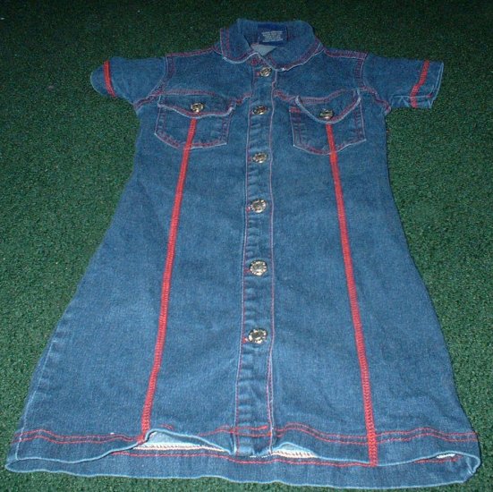Girls Denim Button Down Dress Size 5 6