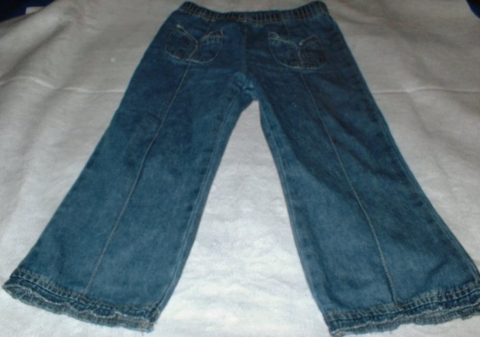 Girls Front Pocket Unfinished Hem Pants 3T