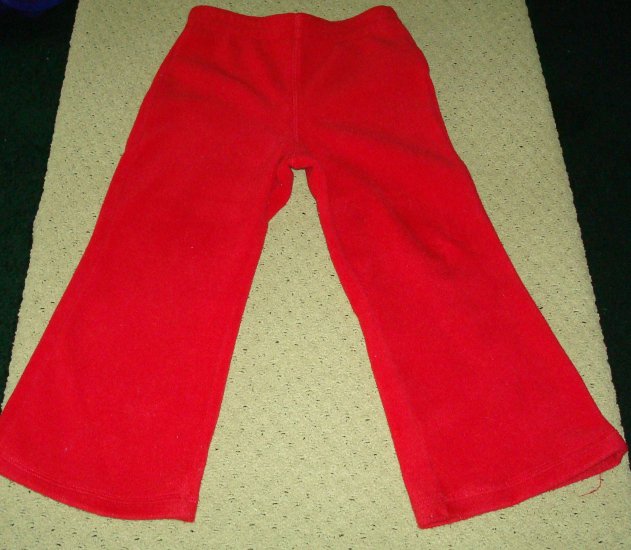Girls Red Flared Fleece Pants 4T