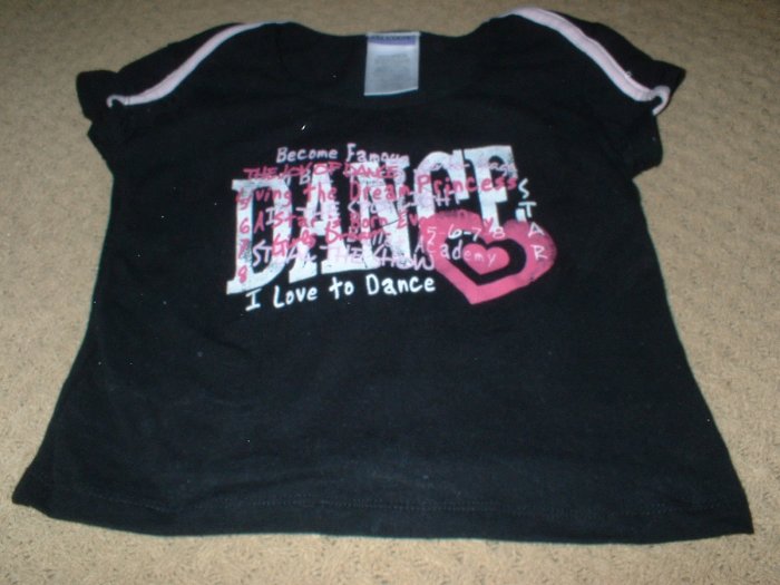Danskin Black Pink "I love to Dance" Top Size 4 5