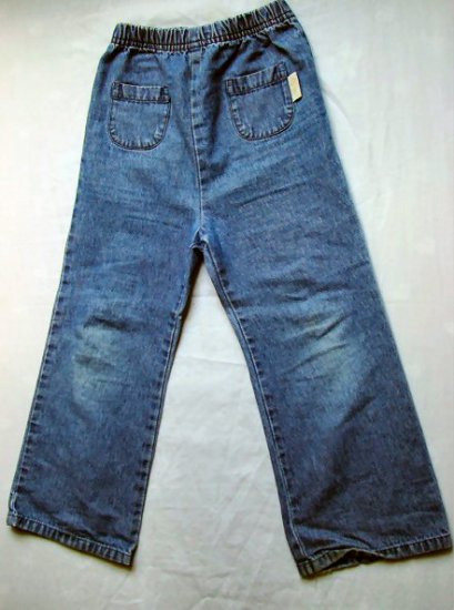 Girls Round Pocket Blue Jeans 5T