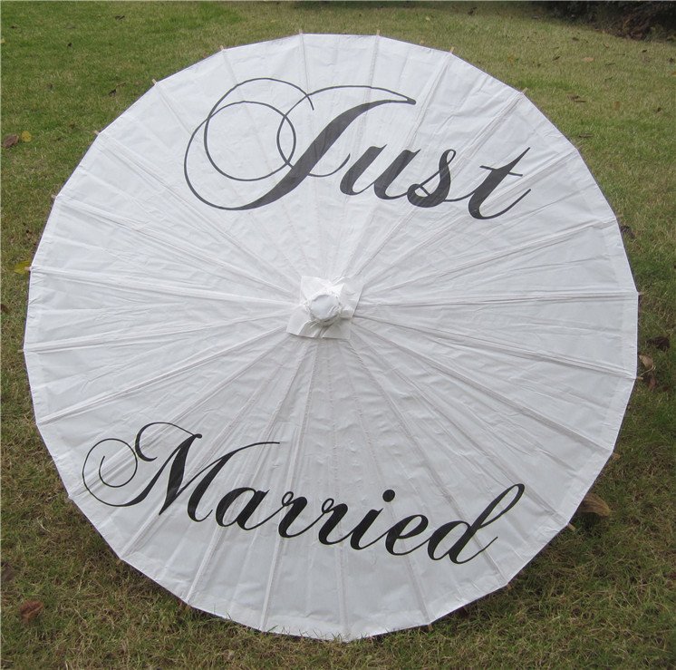 33" White Parasol Just Married Parasol Photography Prop Parasol Ceremony Decor