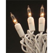 Roman Christmas Lights 50 Clear Mini Lights White on White