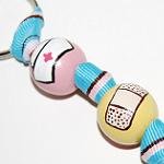 Nurse Appreciation Handpainted Keychain on Pink & Blue Grosgrain Ribbon