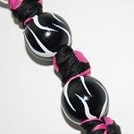 Handpainted Zebra Hot Pink Polka Dots Keychain