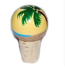 Handpainted Tropical Island Wine Stopper