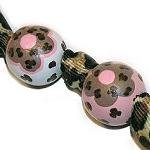 Cheetah Pink Flower Handpainted Keychain