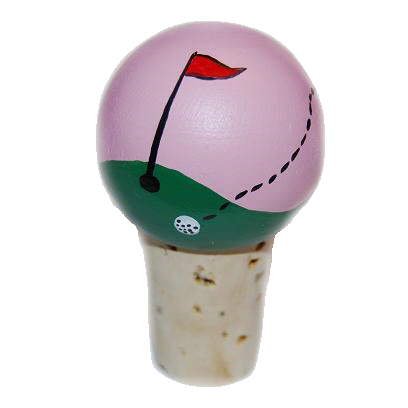 Handpainted Golf Pro Wine Stopper
