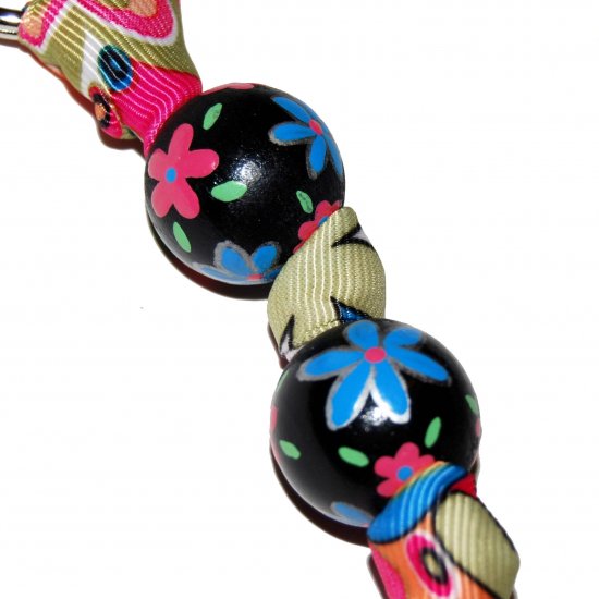 Hot Pink Flowers on Groovy Hannah Ribbon