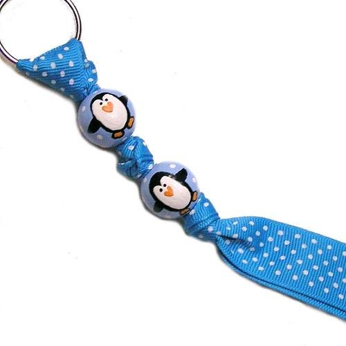 Happy Penquin Handpainted Keychain