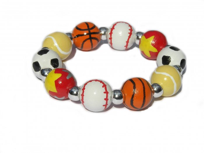 Sports Fanatic Handpainted Stretch Bracelet