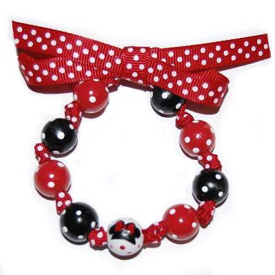 Minnie Mouse Handpainted Bow Bracelet