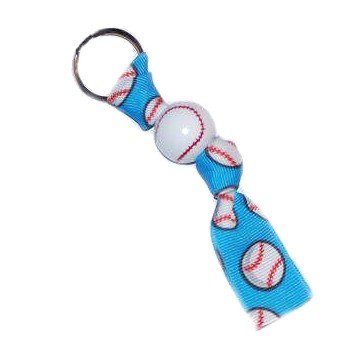 Handpainted Baseball Party Favor Keychain Clip