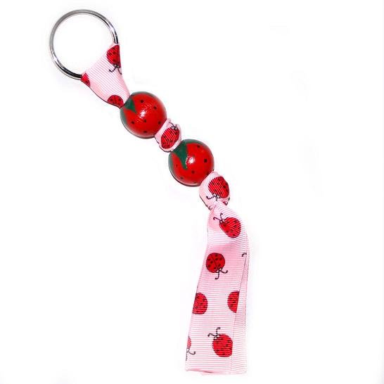 Strawberries & Lady Bugs Keychain