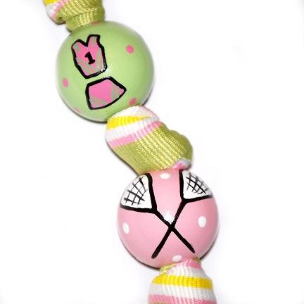 Handpainted Lacrosse Sports Keychain