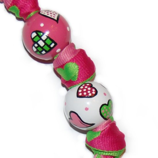 Funky Hearts Handpainted Keychain
