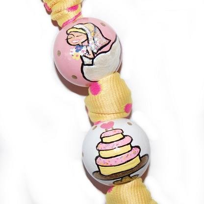 Wedding Day Bride Engagement Handpainted Keychain - Yellow