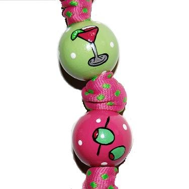 Martini Party & Olives Handpainted Keychain