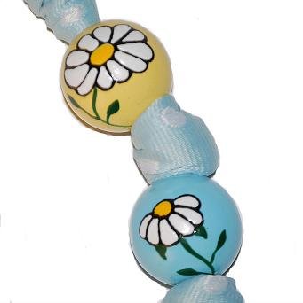 Cheerful Handpainted Daisy Flower Keychain
