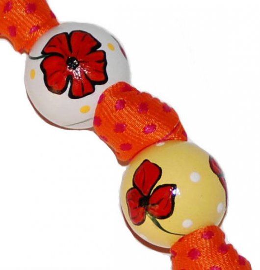 Dorothy Inspired Red Poppy Handpainted Keychain
