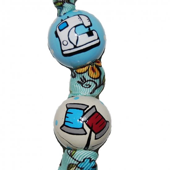 Handpainted Sewing Seamstress Keychain