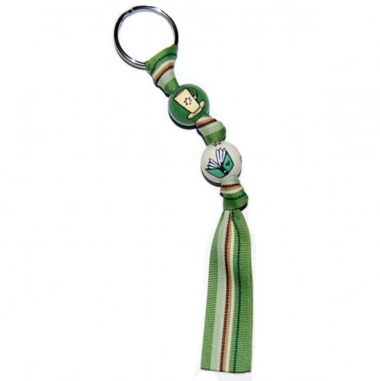 Handpainted Latte and Book Club Keychain