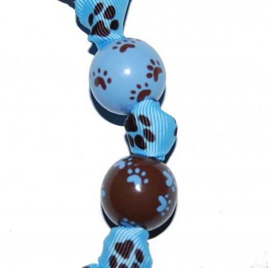 Blue Puppy Dog Paws Handpainted Keychain