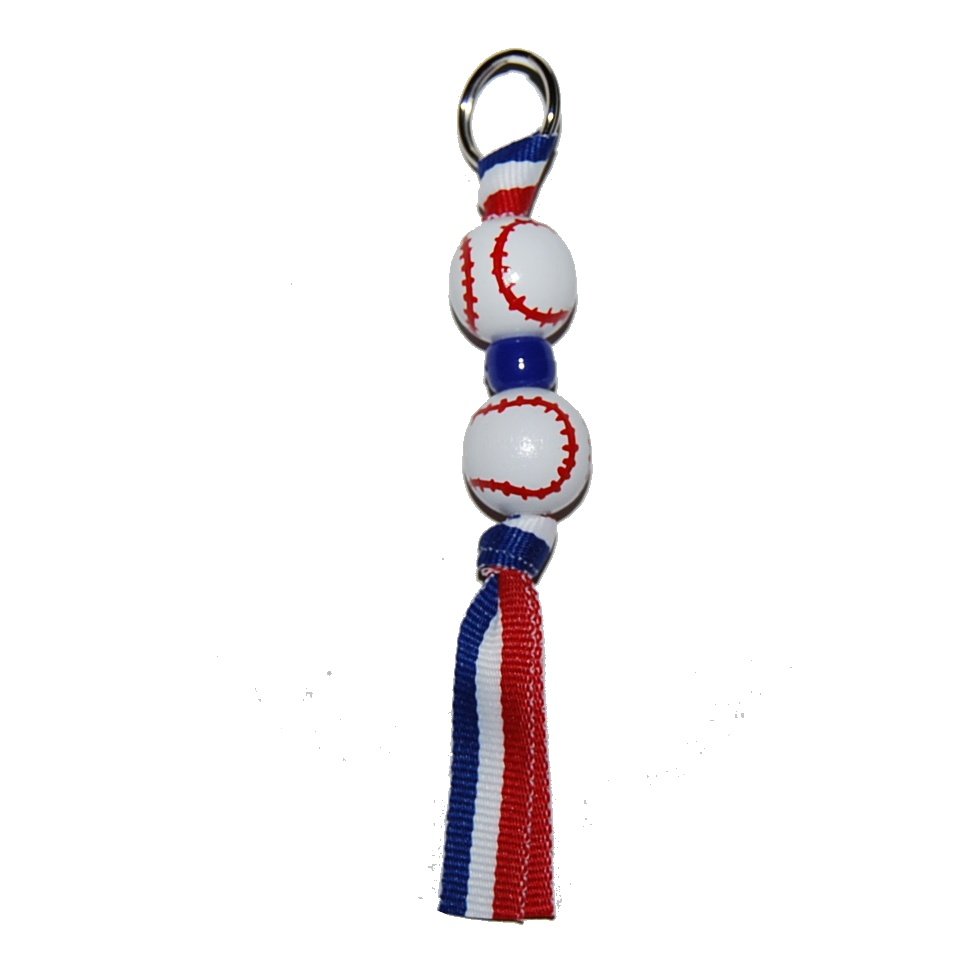 Handpainted Baseball Sports Zipper Pull