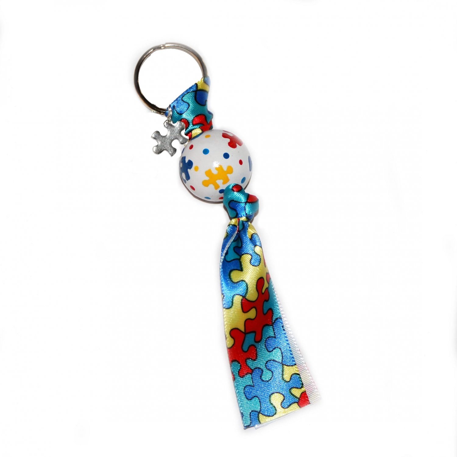 Handpainted Autism Awareness Clip Keychain