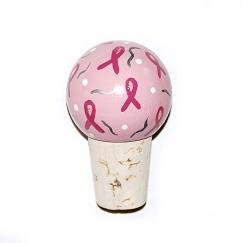 Hand-Painted Pink Ribbon Cancer Awareness Wine Stopper