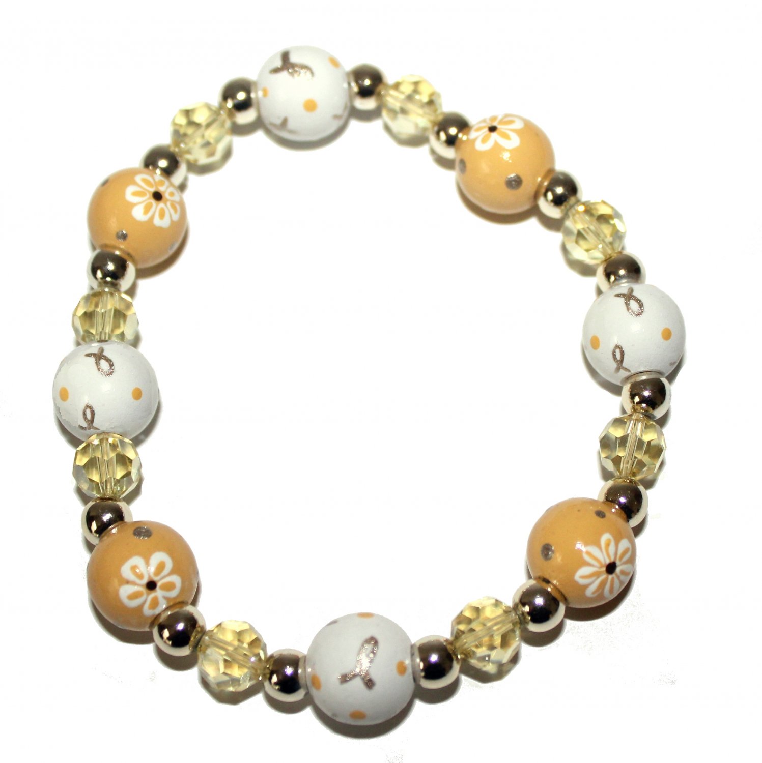 *New*- Hand-Painted Pediatric Cancer Awareness Adult Stretch Bracelet