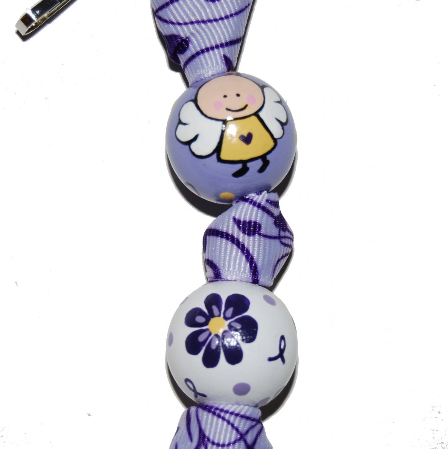 Pancreatic Cancer Awareness Handpainted Keychain