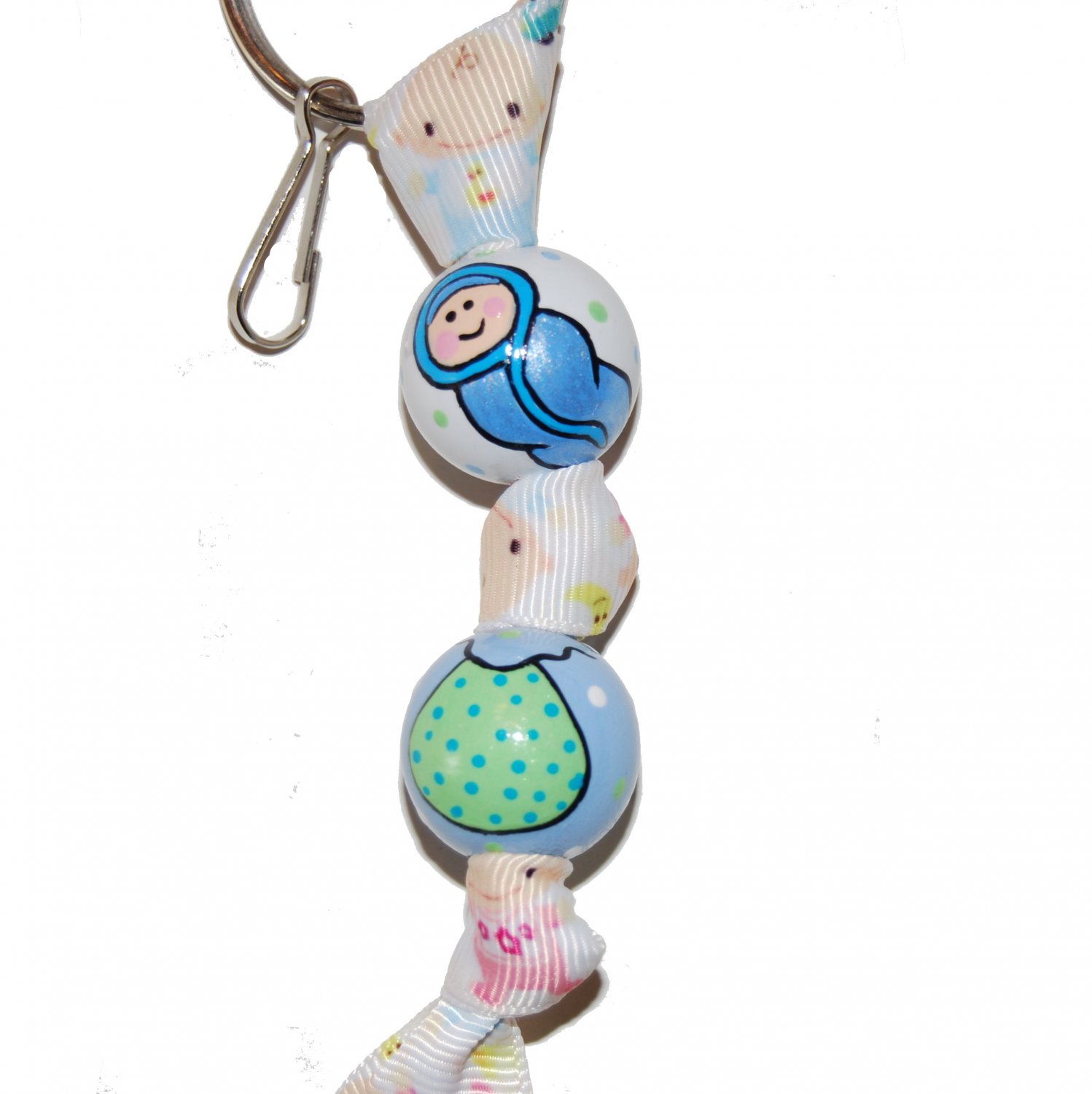 Bundle of Joy Baby Boy Handpainted Keychain