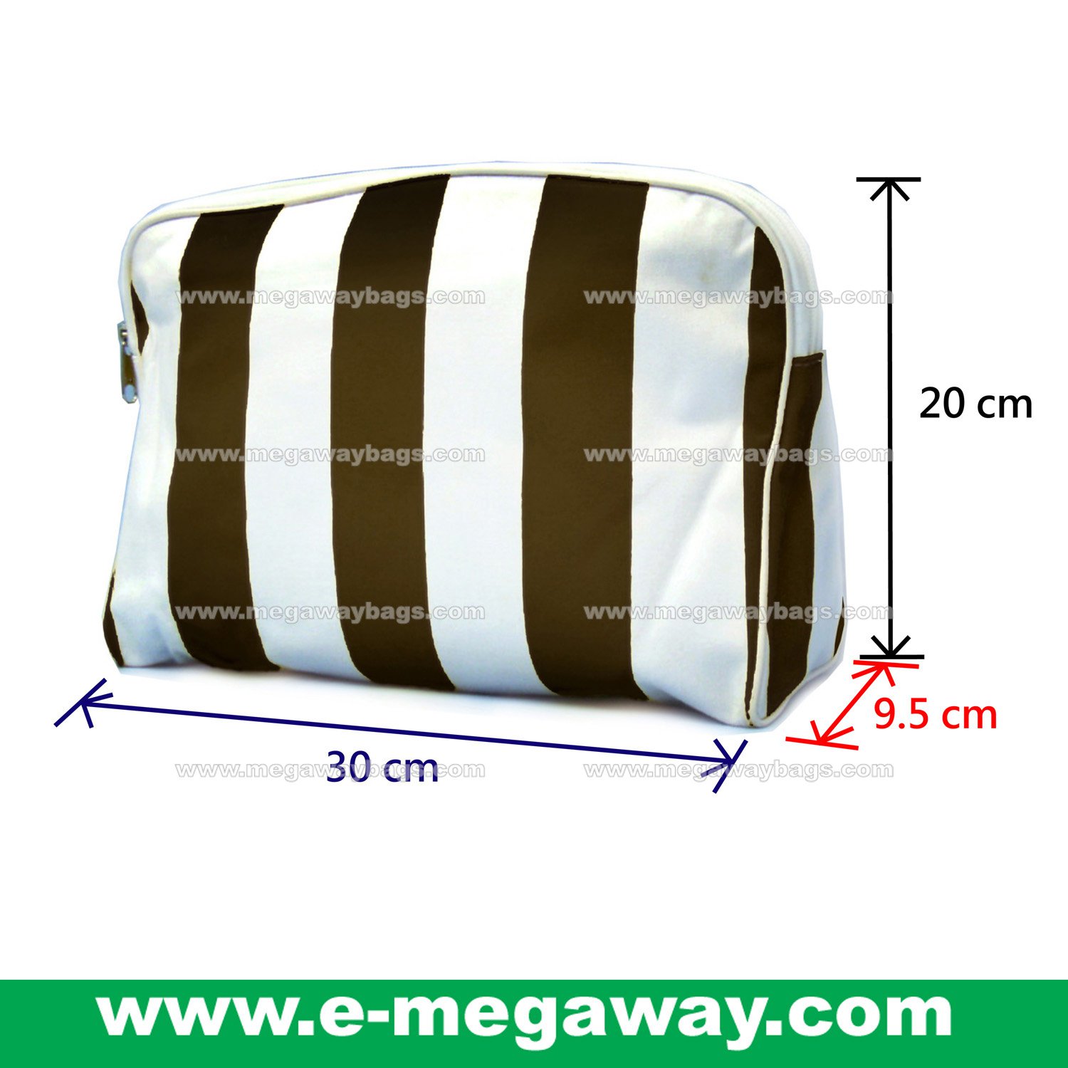 Beauty Amenity Cosmetics Bags Case Sac Pouch Wallets Stripe Printed MegawayBags #CC-0842