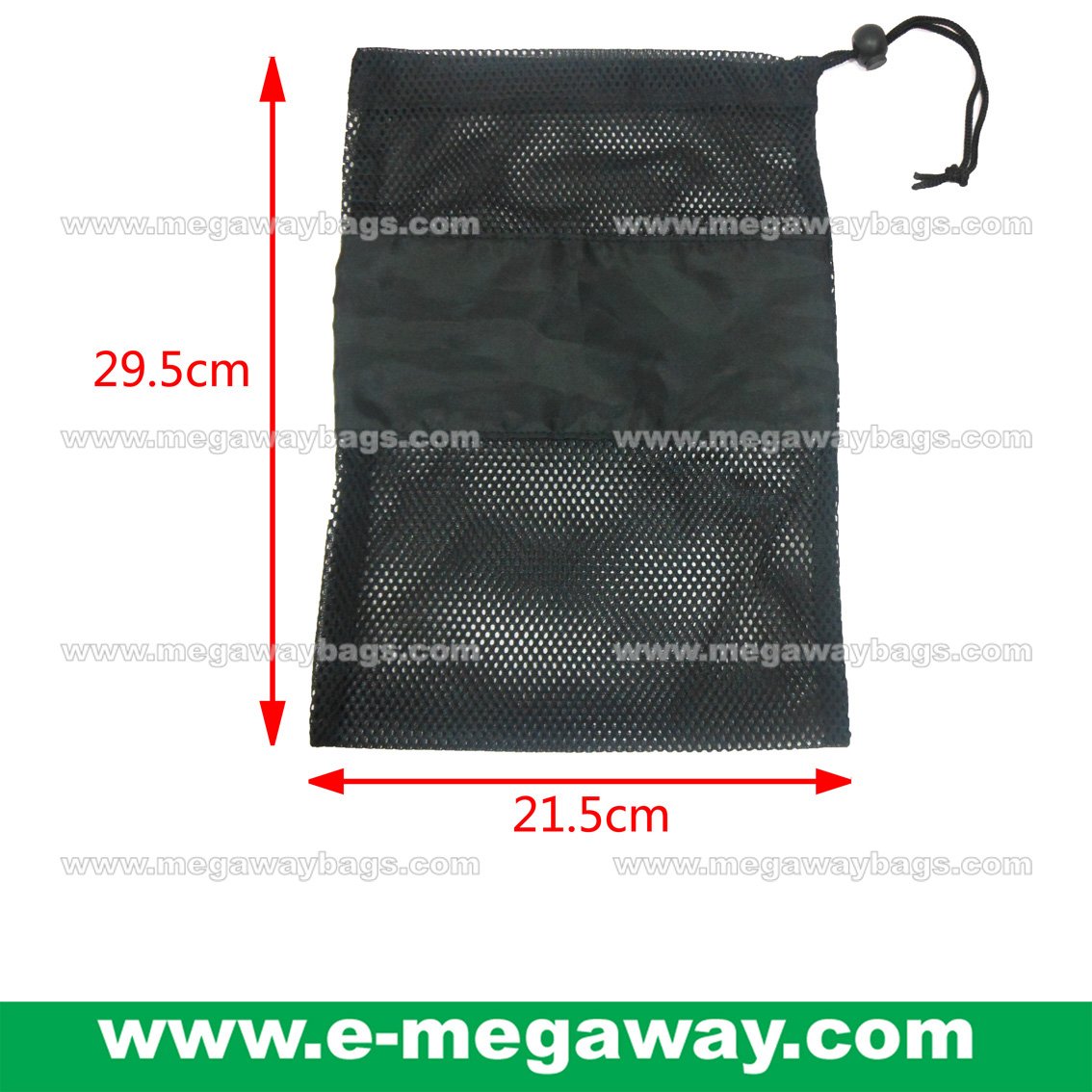 Black Mesh Bag Draw Sting Pouch Stopper Garment travel Packaging Pack MegawayBags #CC-0939A2