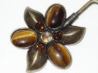 Brown Sugar-Tigers Eye-Purse Handbag Hook Hanger & Pouch