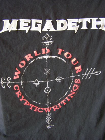 Megadeth 'Cryptic Writings World Tour' T-Shirt Sz. XL