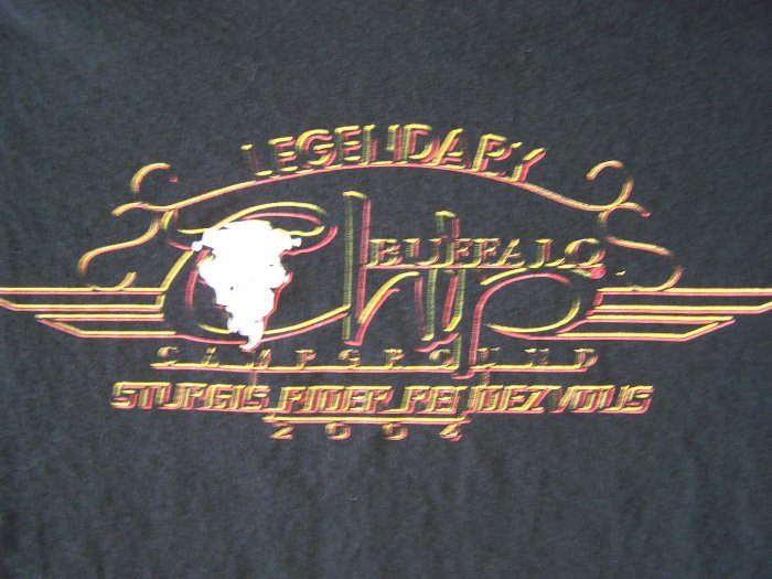 Legendary Buffalo Chip CampGround Sturgis Rider Rendezvous 2004 T-Shirt