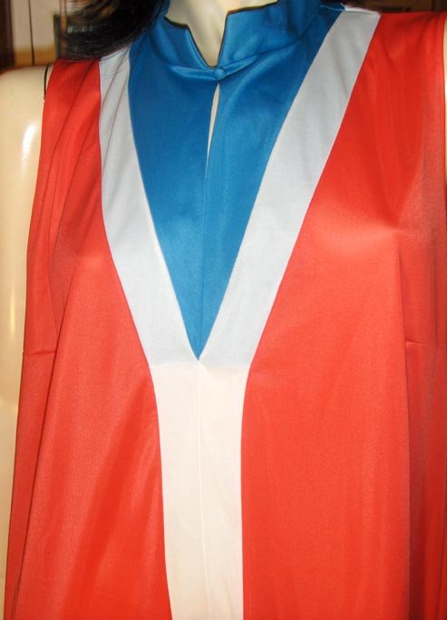 WONDER WOMAN WANNA-BE Vintage 70s Female Superhero Style Gown Dress costume dressup fun