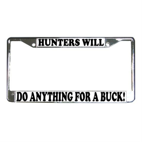 HUNTERS License Plate Frame Vehicle Heavy Duty Metal 12467265