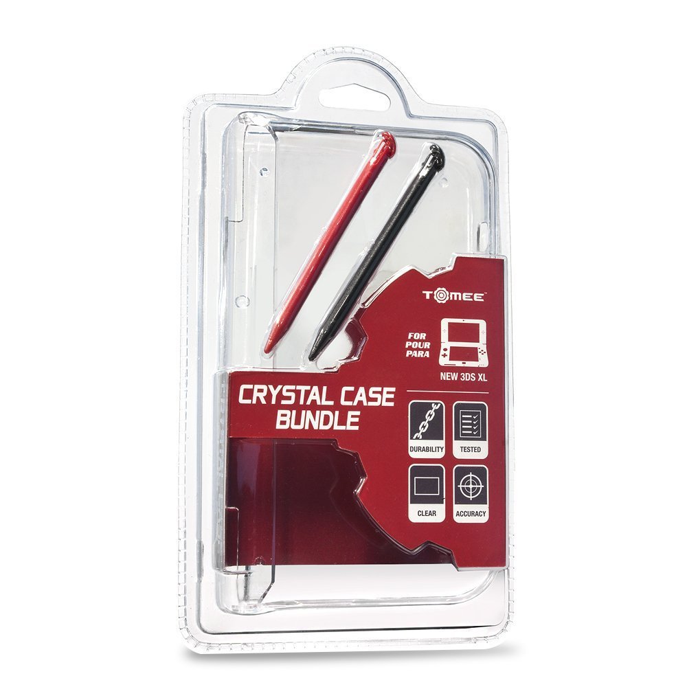 New 3DS XL Crystal Case with 2 Stylus Bundle