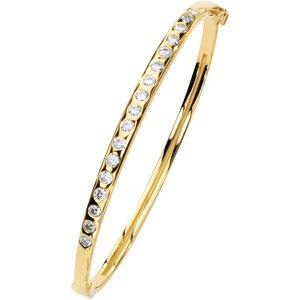 Round Moissanite Bangle Bracelet