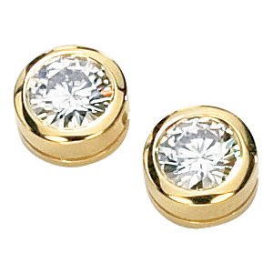 Moissanite Bezel Set Stud Earrings
