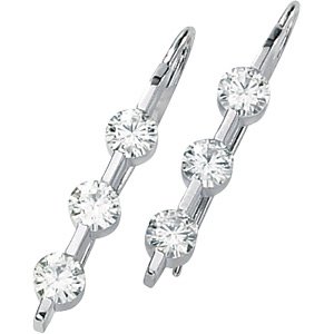 3-Stone Moissanite Dangle Earrings