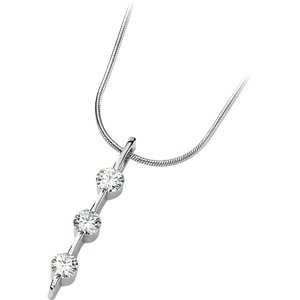 3-Stone Moissanite Dangle Pendant