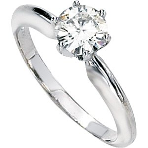 Moissanite Solitaire Engagement Ring 1/2 ct