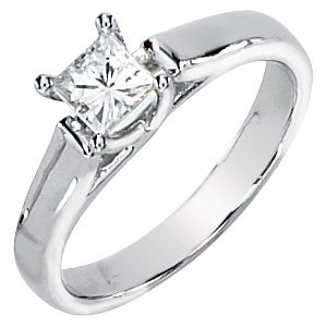 Moissanite Solitaire Engagement Ring 1/2 ct