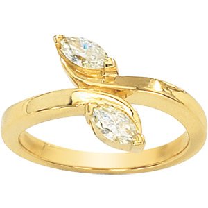 Moissanite 2-Stone Marquise Promise Ring