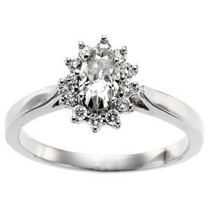 Starburst Moissanite and Diamond Ring